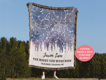 Custom Kids Blankets Star Map By Date Name Blanket | Personalized Custom Blanket Personalized Gift Baby Blanket Birthday Gift Baby Shower