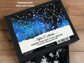 Custom Star Map Anniversary Personalized Puzzle, Night Sky By Date Christmas Gift For Him, Wedding Gift, Newlywed Gift for Couple