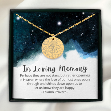 Personalized Pet Memorial Custom Star Map Necklace