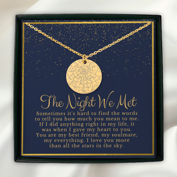 Anniversary Star Map Personalized Necklace for Girlfriend or Wife