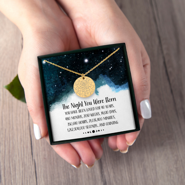 40th Birthday Gift Personalized Star Map Necklace