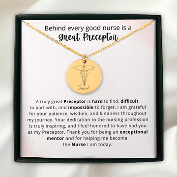 Preceptor Thank You Gift Personalized Caduceus Necklace