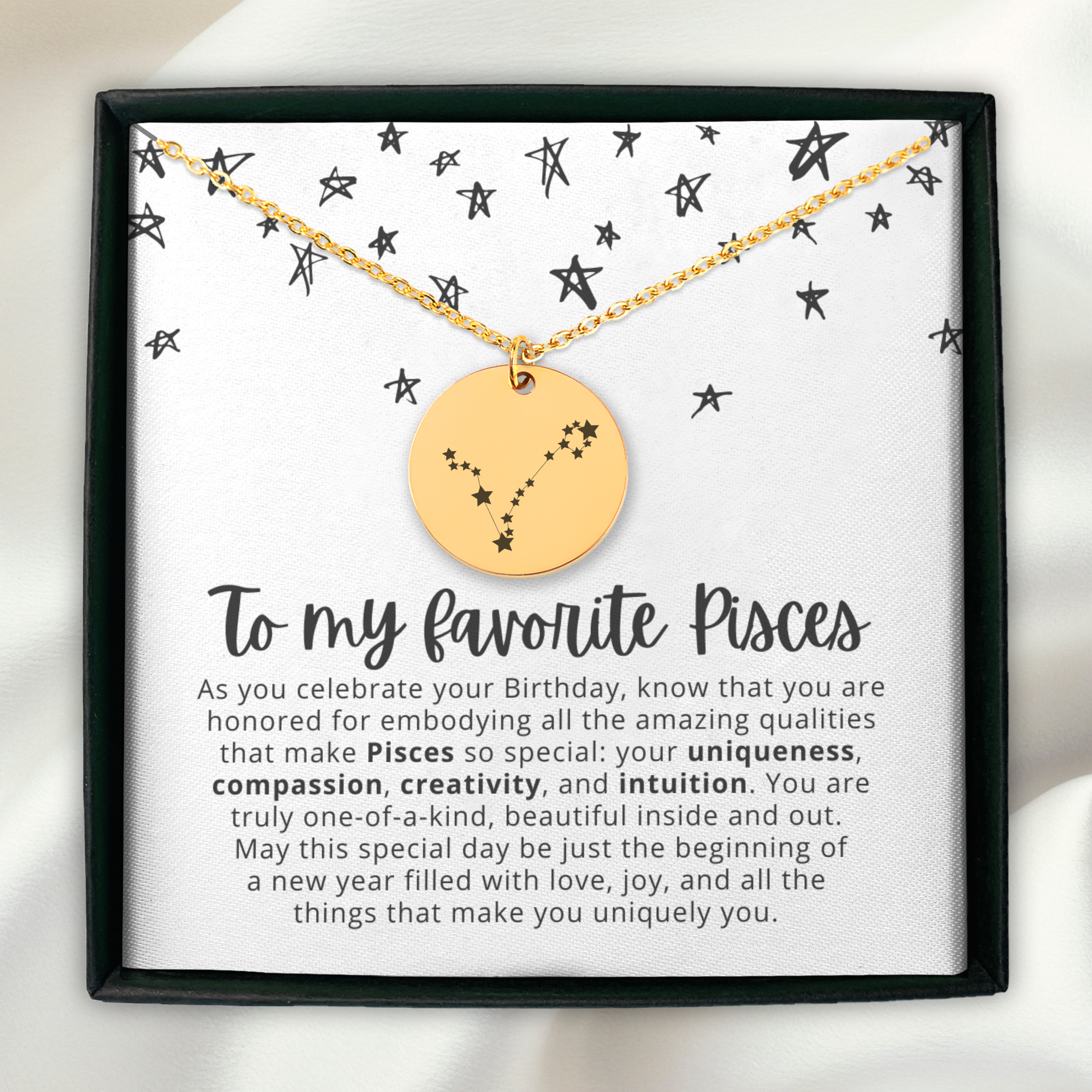 Pisces Zodiac Sign Birthday Gift Necklace for Her