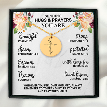 Personalized Bible Verse Flower Cross Necklace | Anxiety Gift