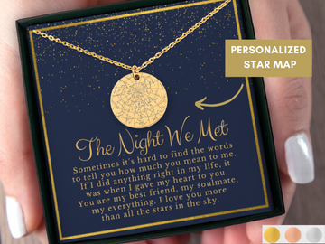 Anniversary Star Map Personalized Necklace for Girlfriend or Wife