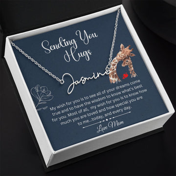 Sending you Hugs Name Necklace