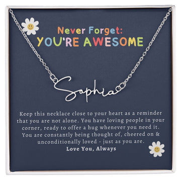 you're awesome name necklace