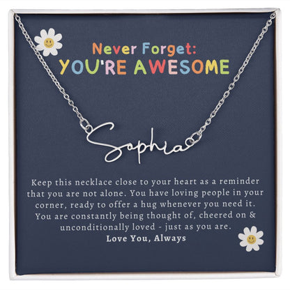 you're awesome name necklace