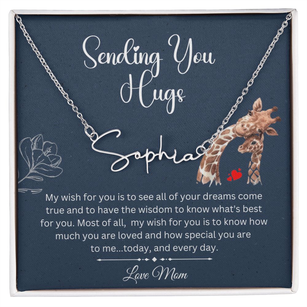 Sending you Hugs Name Necklace