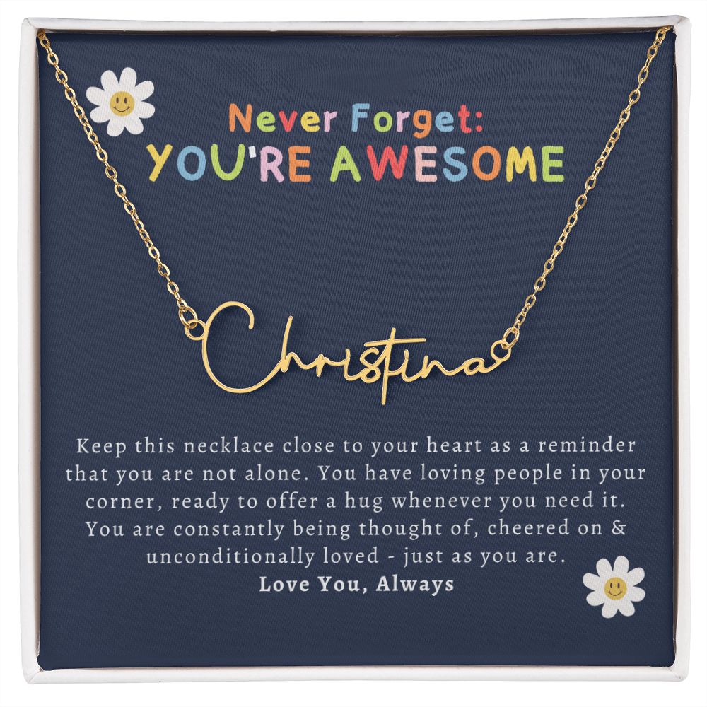 you're awesome name necklace