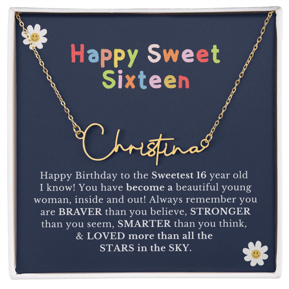 Sweet Sixteen Name Necklace