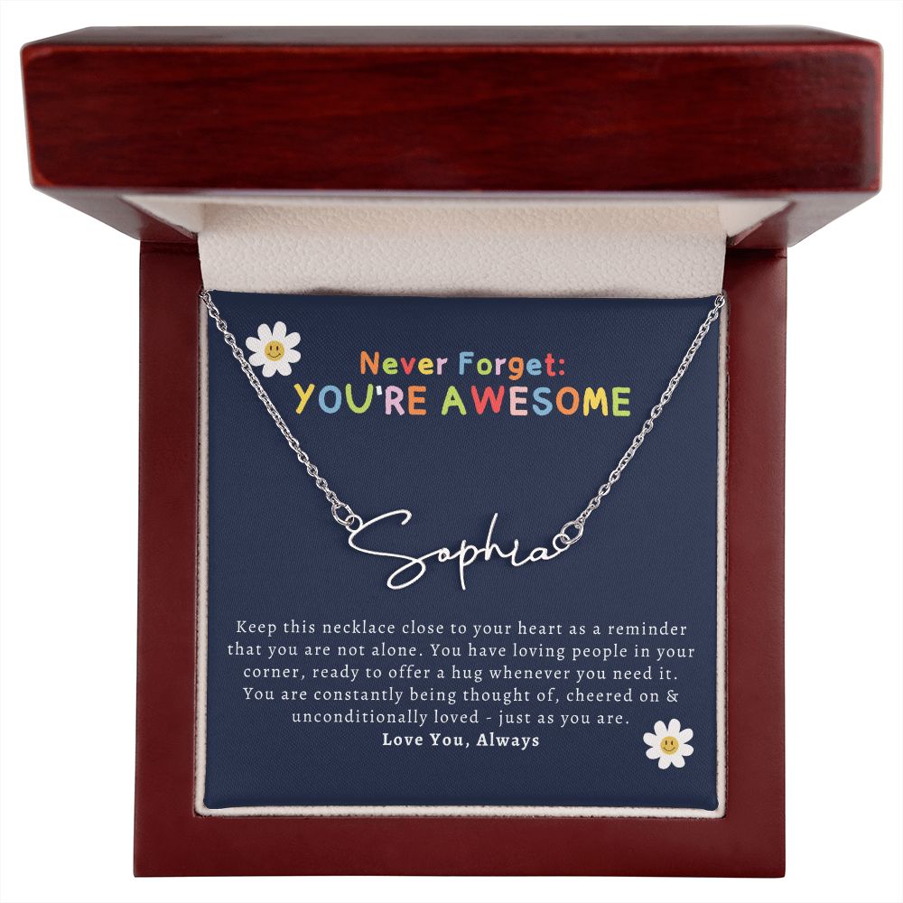 you're awesome name necklace