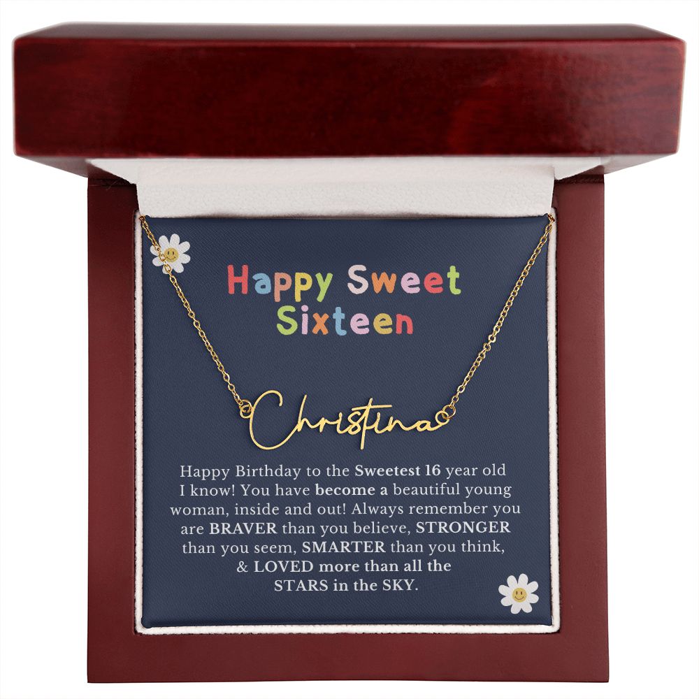 Sweet Sixteen Name Necklace