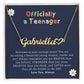 13th Birthday Gift | Officially a Teenager Personalized Name Necklace