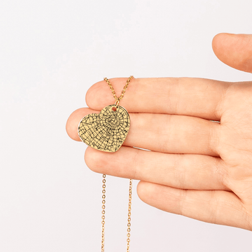 Golden Birthday Star Map Heart Necklace