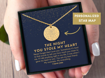 Personalized Anniversary Gift | Night We Met Star Map Necklace