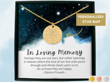 Personalized Pet Memorial Custom Star Map Necklace