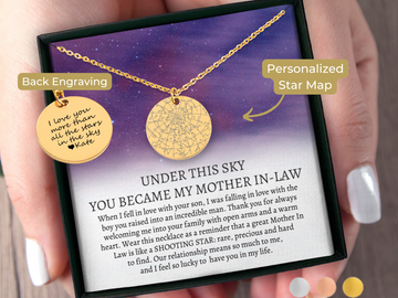 Mother In Law Gift Custom Star Map Necklace